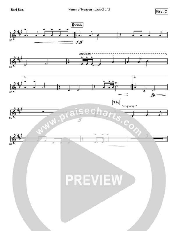Hymn Of Heaven (Worship Choir SAB) Bari Sax (Phil Wickham / Arr. Luke Gambill)