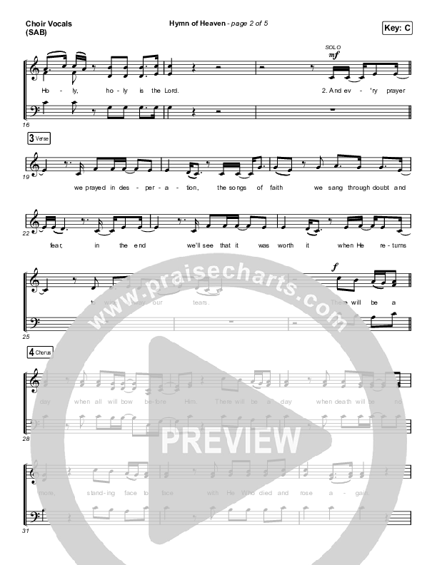 Hymn Of Heaven (Worship Choir SAB) Choir Sheet (SAB) (Phil Wickham / Arr. Luke Gambill)