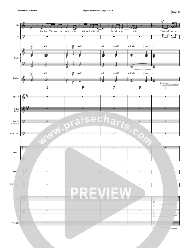Hymn Of Heaven (Worship Choir SAB) Conductor's Score (Phil Wickham / Arr. Luke Gambill)