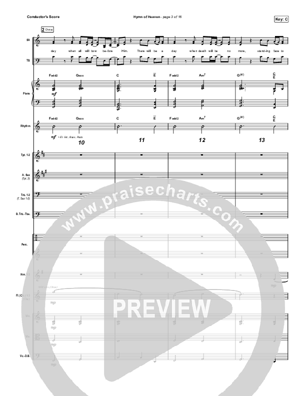 Hymn Of Heaven (Worship Choir SAB) Conductor's Score (Phil Wickham / Arr. Luke Gambill)