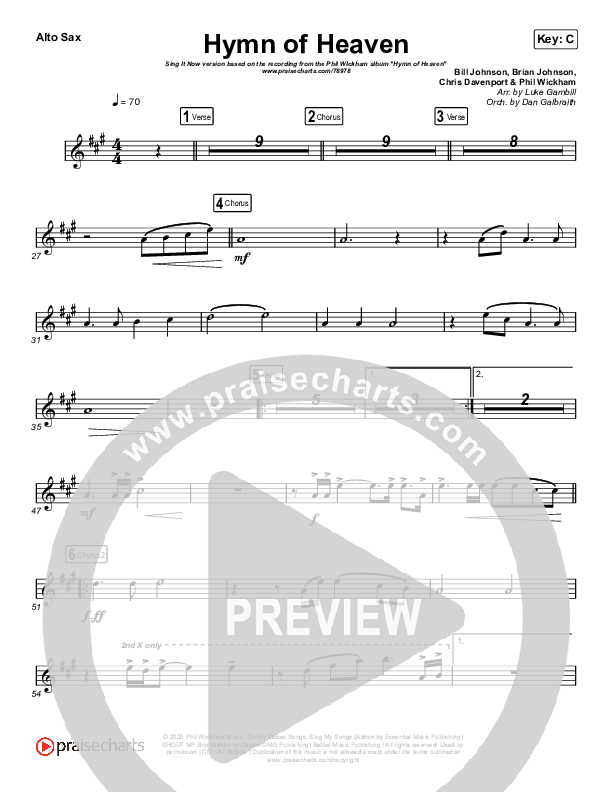 Hymn Of Heaven (Sing It Now SATB) Sax Pack (Phil Wickham / Arr. Luke Gambill)