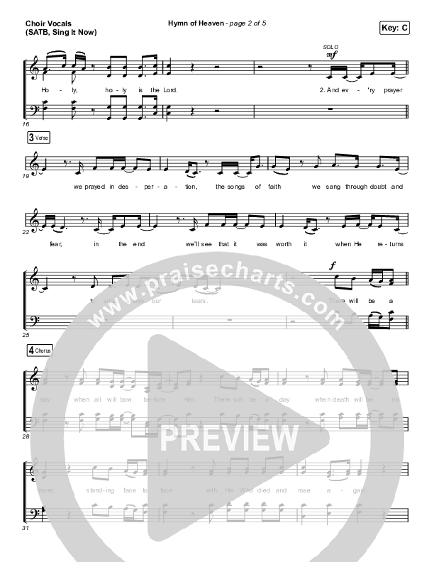 Hymn Of Heaven (Sing It Now SATB) Choir Sheet (SATB) (Phil Wickham / Arr. Luke Gambill)