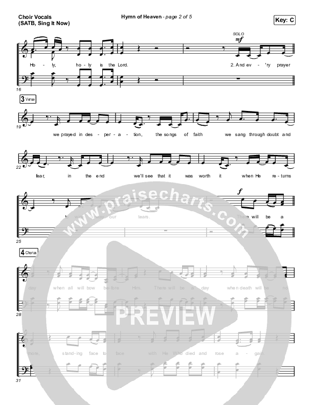 Hymn Of Heaven (Sing It Now SATB) Choir Sheet (SATB) (Phil Wickham / Arr. Luke Gambill)
