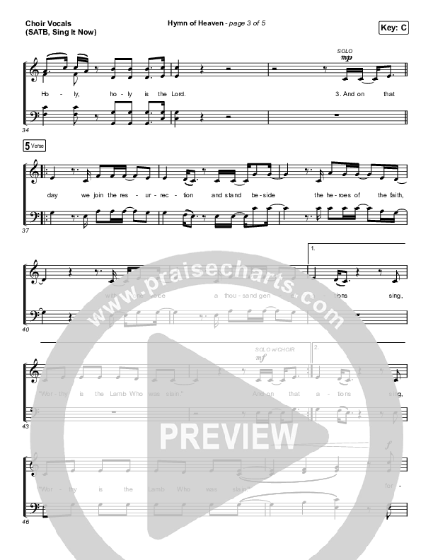 Hymn Of Heaven (Sing It Now SATB) Choir Sheet (SATB) (Phil Wickham / Arr. Luke Gambill)