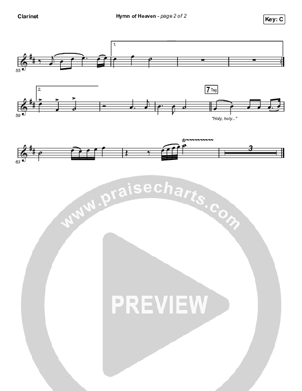 Hymn Of Heaven (Sing It Now SATB) Clarinet (Phil Wickham / Arr. Luke Gambill)