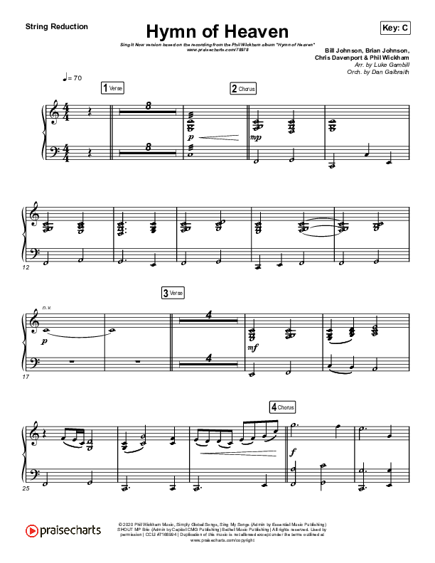 Hymn Of Heaven (Sing It Now SATB) String Reduction (Phil Wickham / Arr. Luke Gambill)