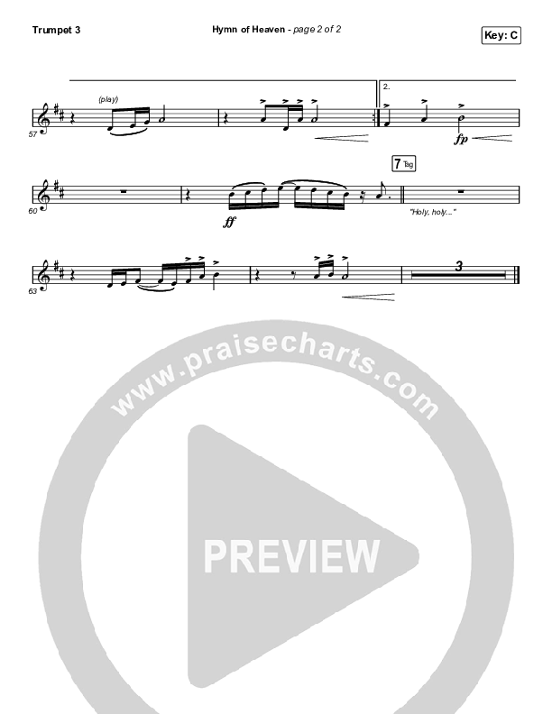 Hymn Of Heaven (Sing It Now SATB) Trumpet 3 (Phil Wickham / Arr. Luke Gambill)