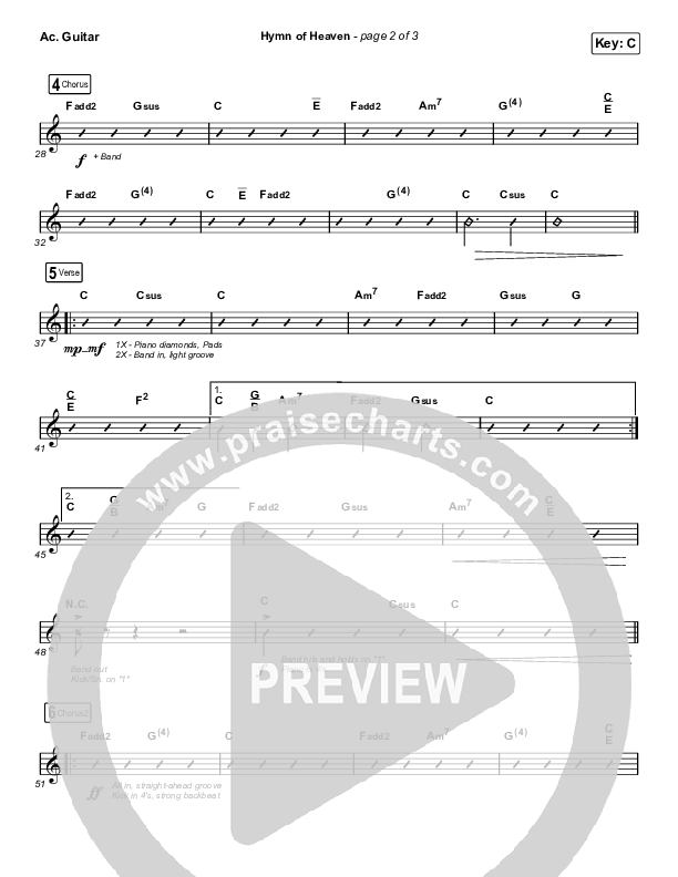 Hymn Of Heaven (Unison/2-Part Choir) Acoustic Guitar (Phil Wickham / Arr. Luke Gambill)
