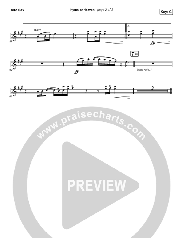 Hymn Of Heaven (Unison/2-Part Choir) Sax Pack (Phil Wickham / Arr. Luke Gambill)