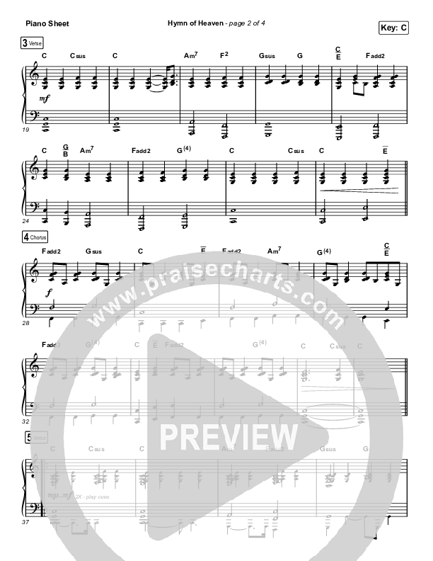 Hymn Of Heaven (Unison/2-Part Choir) Piano Sheet (Phil Wickham / Arr. Luke Gambill)
