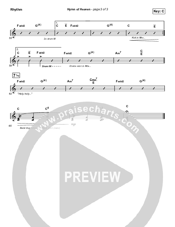 Hymn Of Heaven (Unison/2-Part Choir) Rhythm Pack (Phil Wickham / Arr. Luke Gambill)