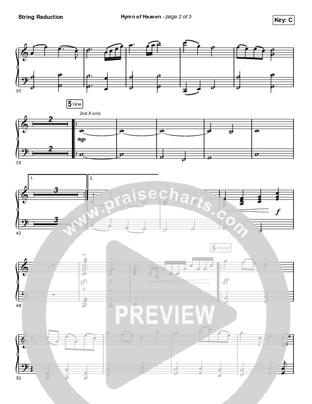 Hymn Of Heaven (Unison/2-Part Choir) String Reduction (Phil Wickham / Arr. Luke Gambill)