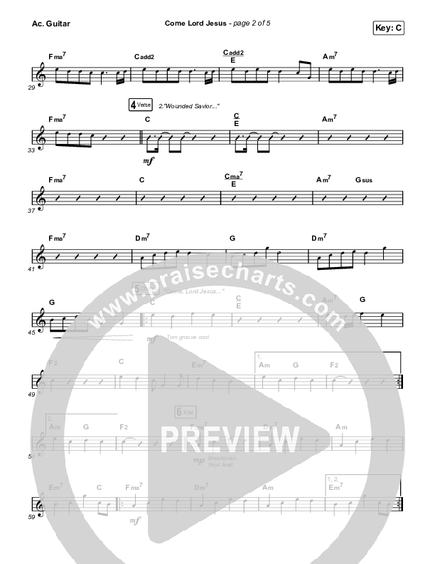 Come Lord Jesus Acoustic Guitar (Jesus Image / Jeremy Riddle)