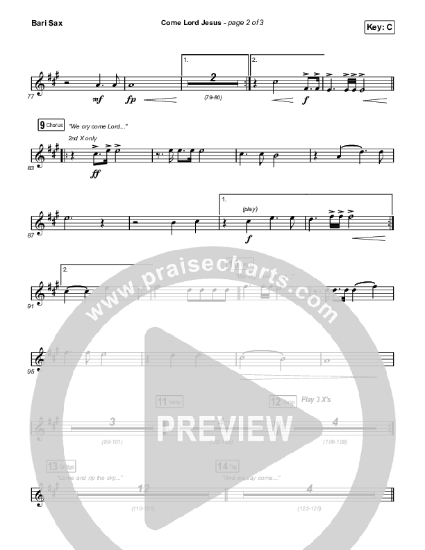 Come Lord Jesus Bari Sax (Jesus Image / Jeremy Riddle)