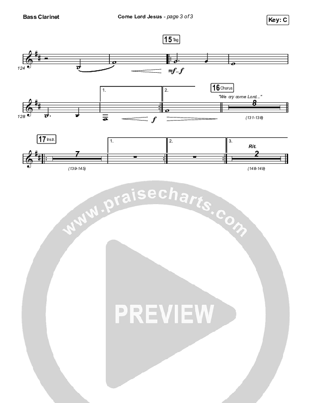 Come Lord Jesus Bass Clarinet (Jesus Image / Jeremy Riddle)