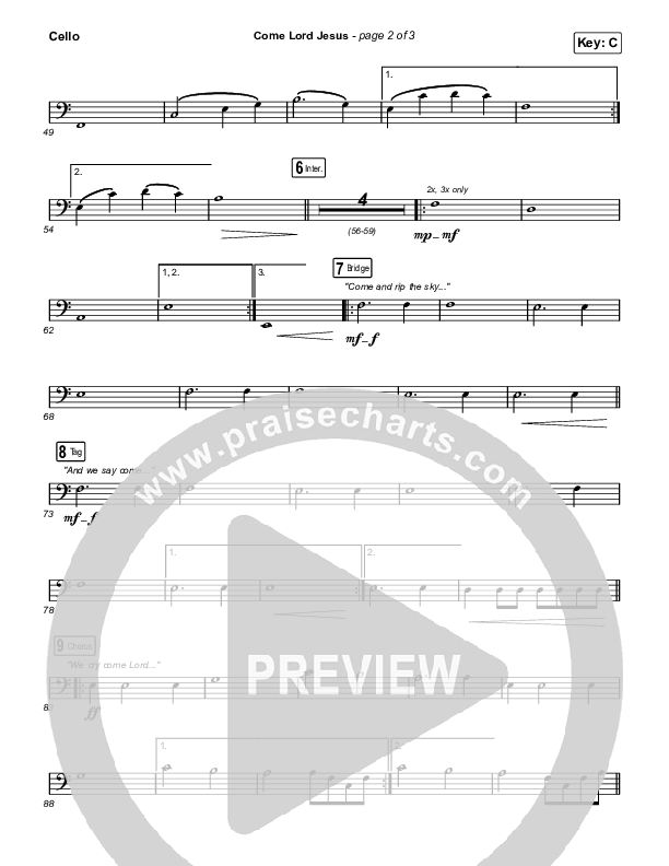 Come Lord Jesus Cello (Jesus Image / Jeremy Riddle)