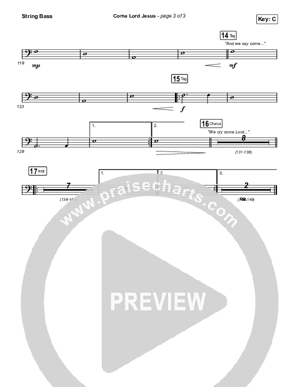 Come Lord Jesus Double Bass (Jesus Image / Jeremy Riddle)