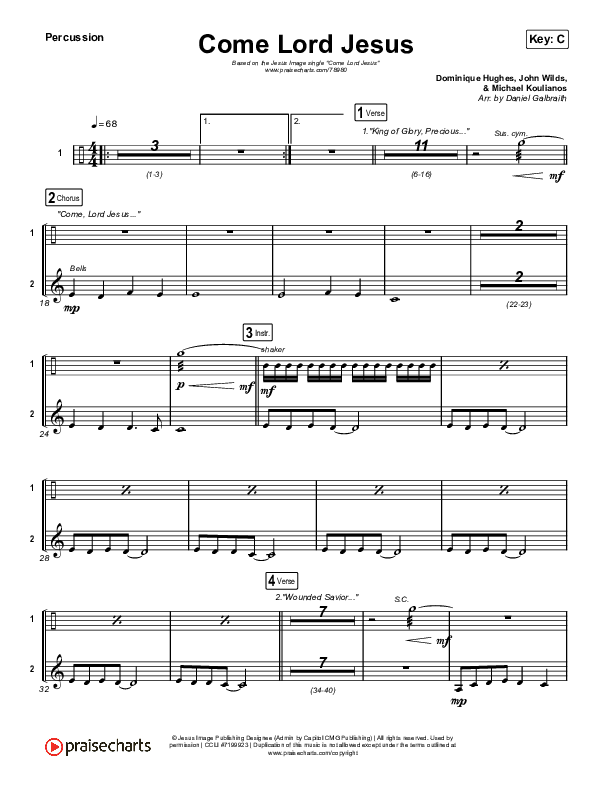 Come Lord Jesus Percussion (Jesus Image / Jeremy Riddle)