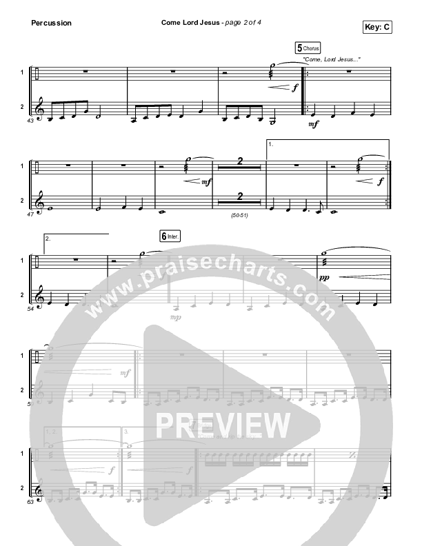 Come Lord Jesus Percussion (Jesus Image / Jeremy Riddle)