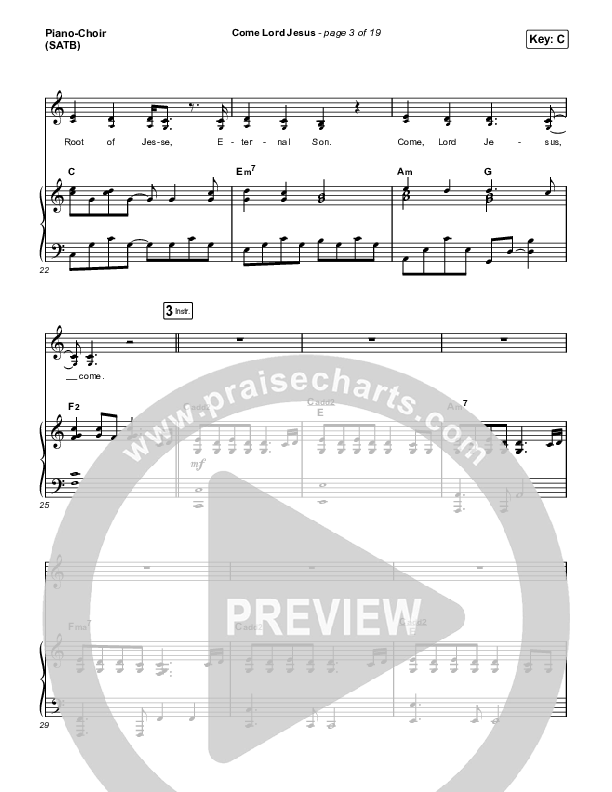 Come Lord Jesus Piano/Vocal (SATB) (Jesus Image / Jeremy Riddle)