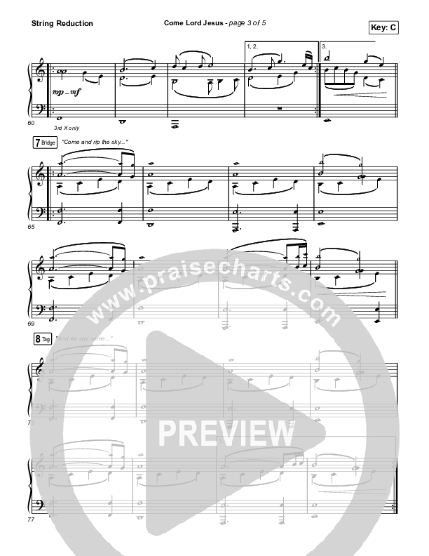 Come Lord Jesus String Reduction (Jesus Image / Jeremy Riddle)