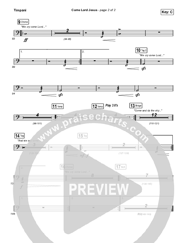 Come Lord Jesus Timpani (Jesus Image / Jeremy Riddle)