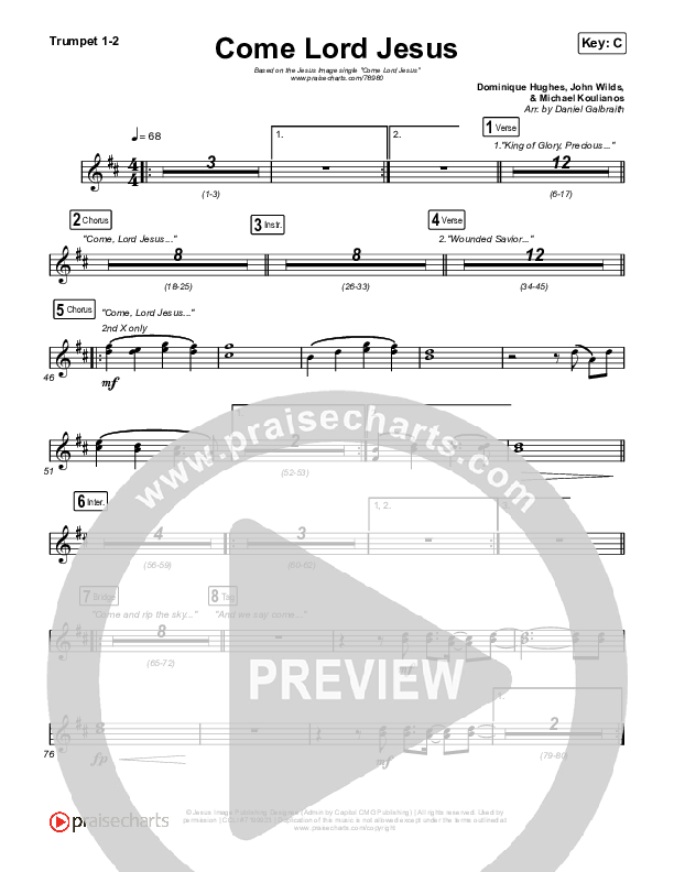 Come Lord Jesus Trumpet 1,2 (Jesus Image / Jeremy Riddle)