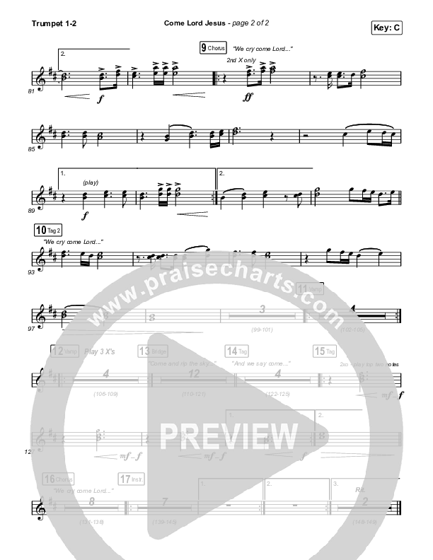 Come Lord Jesus Trumpet 1,2 (Jesus Image / Jeremy Riddle)