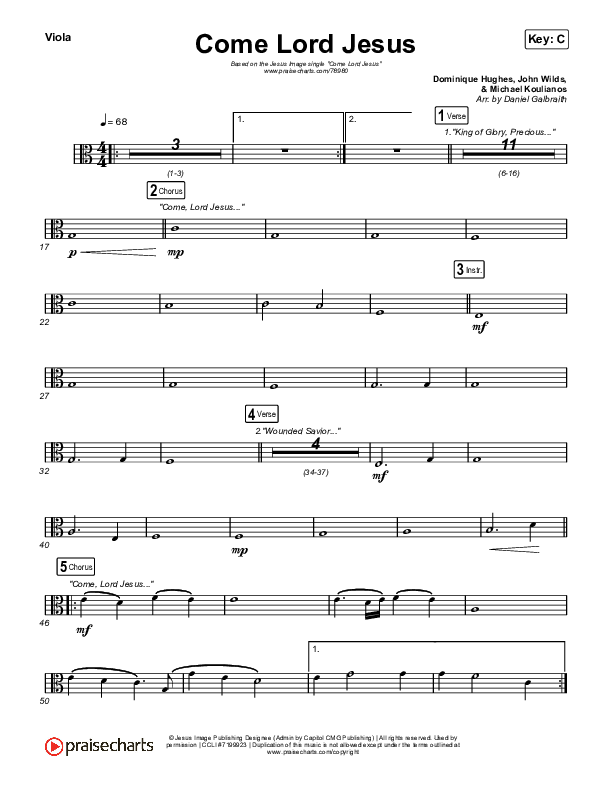 Come Lord Jesus Viola (Jesus Image / Jeremy Riddle)