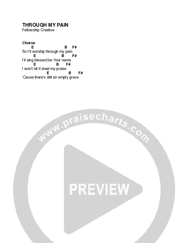 Through My Pain (Live) Chord Chart (Fellowship Creative)