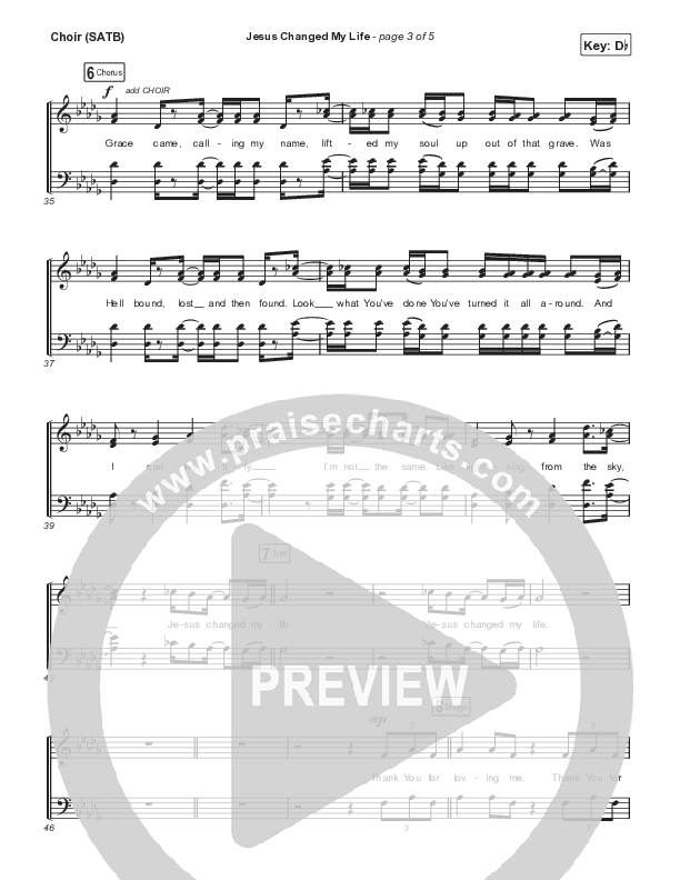 Jesus Changed My Life Choir Sheet (SATB) (Katy Nichole)