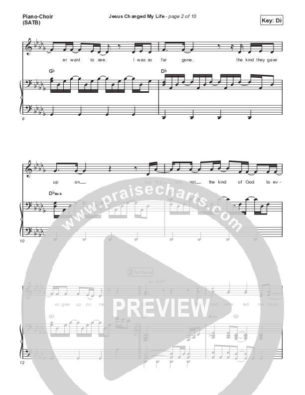 Jesus Changed My Life Piano/Vocal Pack (Katy Nichole)