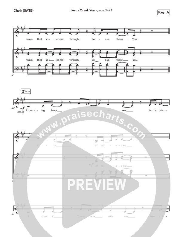 Jesus Thank You Choir Sheet (SATB) (Katy Nichole)