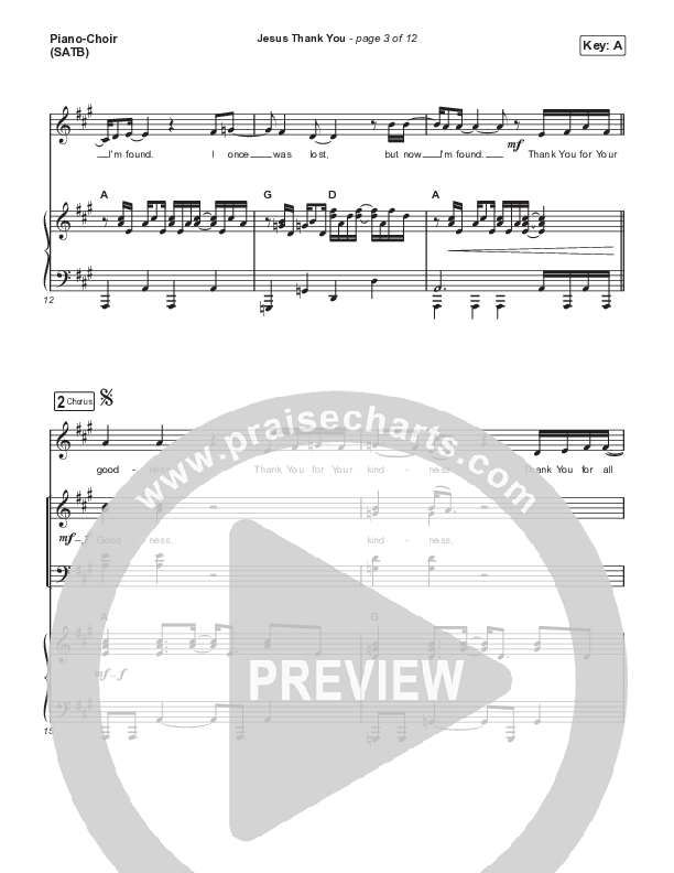 Jesus Thank You Piano/Vocal (SATB) (Katy Nichole)
