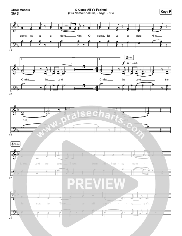 O Come All Ye Faithful (His Name Shall Be) (Worship Choir SAB) Choir Sheet (SAB) (Passion / Melodie Malone / Arr. Luke Gambill)