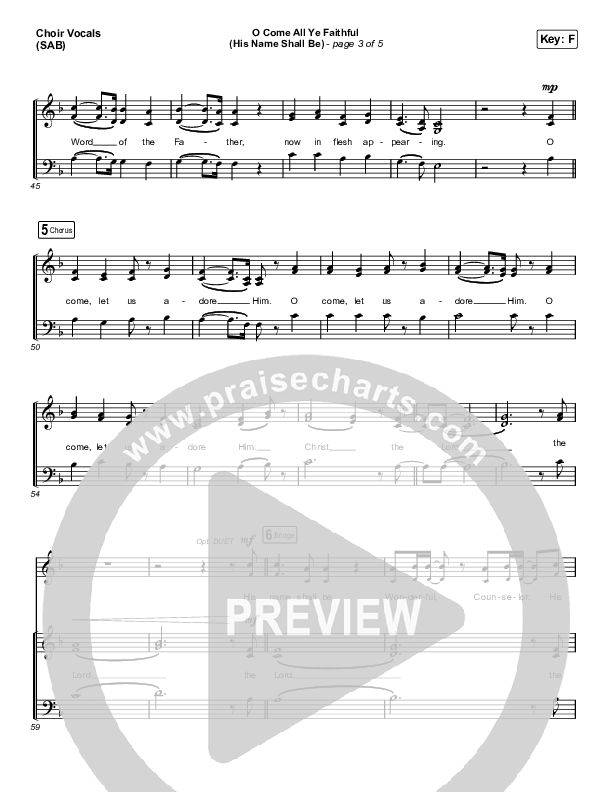 O Come All Ye Faithful (His Name Shall Be) (Worship Choir SAB) Choir Sheet (SAB) (Passion / Melodie Malone / Arr. Luke Gambill)