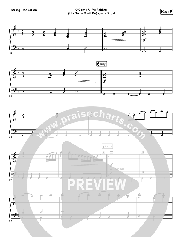 O Come All Ye Faithful (His Name Shall Be) (Unison/2-Part Choir) String Reduction (Passion / Melodie Malone / Arr. Luke Gambill)