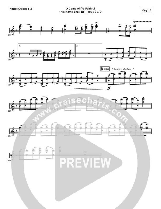 O Come All Ye Faithful (His Name Shall Be) (Sing It Now SATB) Flute/Oboe 1/2/3 (Passion / Melodie Malone / Arr. Luke Gambill)