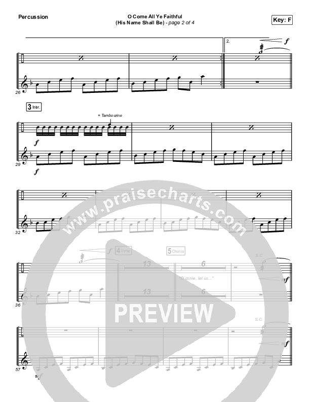 O Come All Ye Faithful (His Name Shall Be) (Sing It Now SATB) Percussion (Passion / Melodie Malone / Arr. Luke Gambill)
