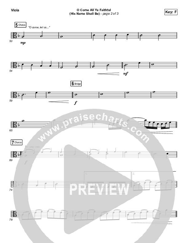 O Come All Ye Faithful (His Name Shall Be) (Sing It Now SATB) Viola (Passion / Melodie Malone / Arr. Luke Gambill)