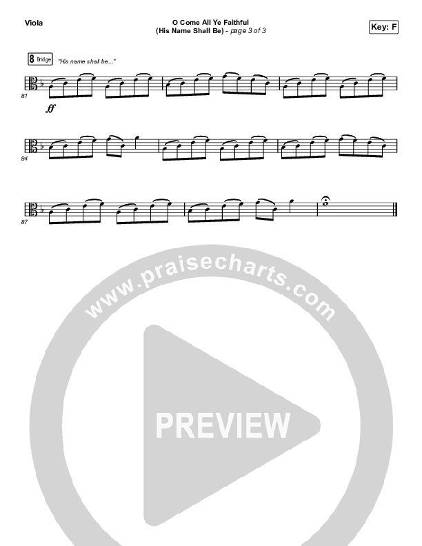 O Come All Ye Faithful (His Name Shall Be) (Sing It Now SATB) Viola (Passion / Melodie Malone / Arr. Luke Gambill)
