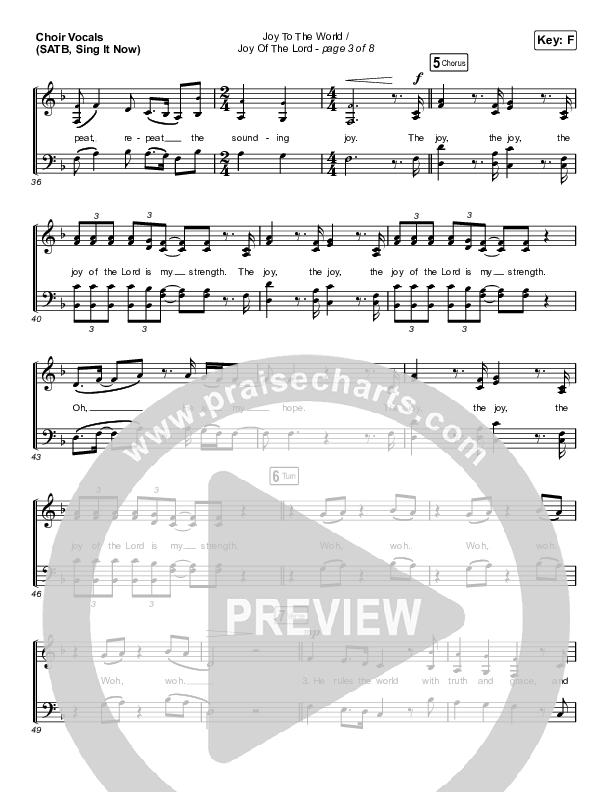 Joy To The World / Joy Of The Lord (Sing It Now SATB) Choir Sheet (SATB) (Maverick City Music / Naomi Raine / Todd Galberth / Arr. Luke Gambill)