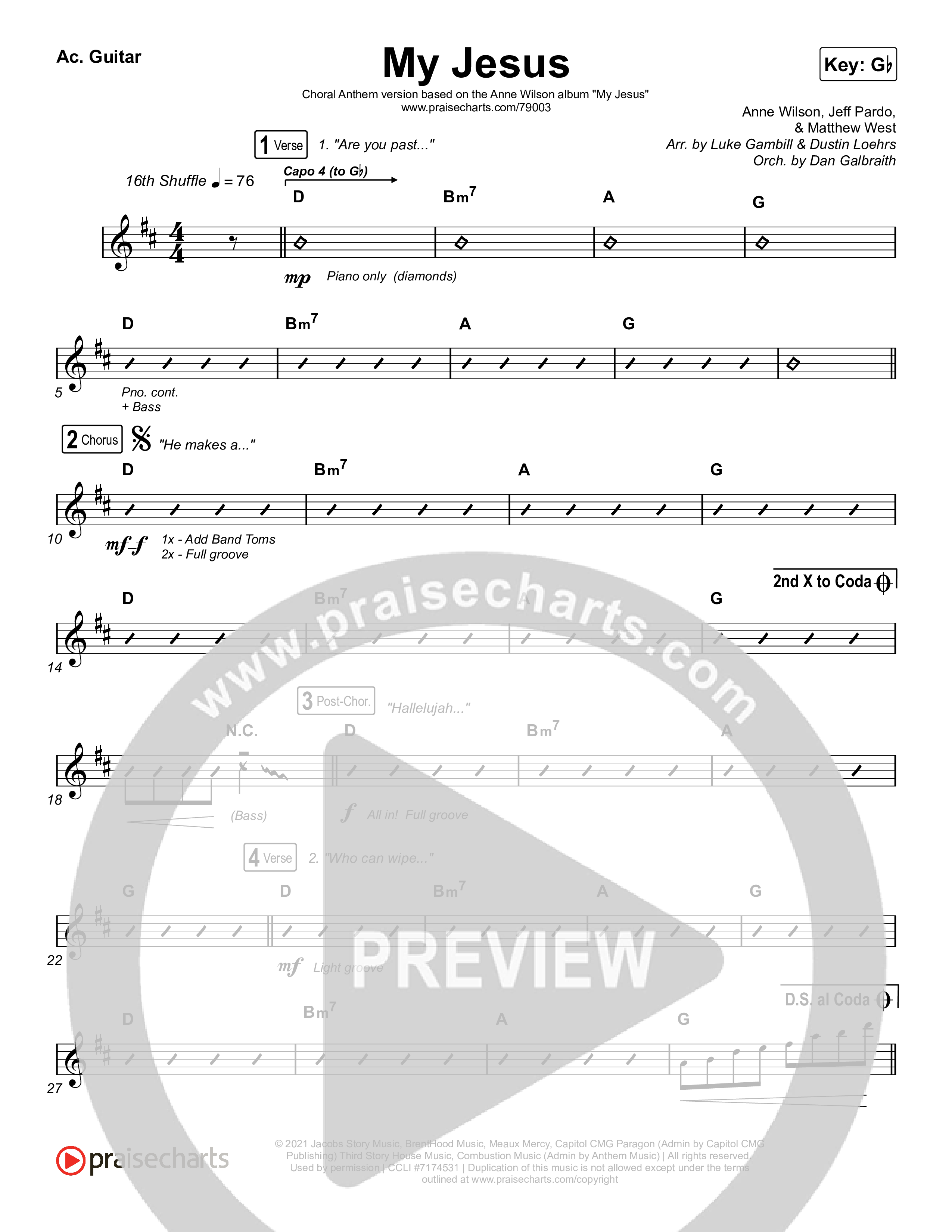 My Jesus (Choral Anthem SATB) Acoustic Guitar (Anne Wilson / Arr. Luke Gambill)