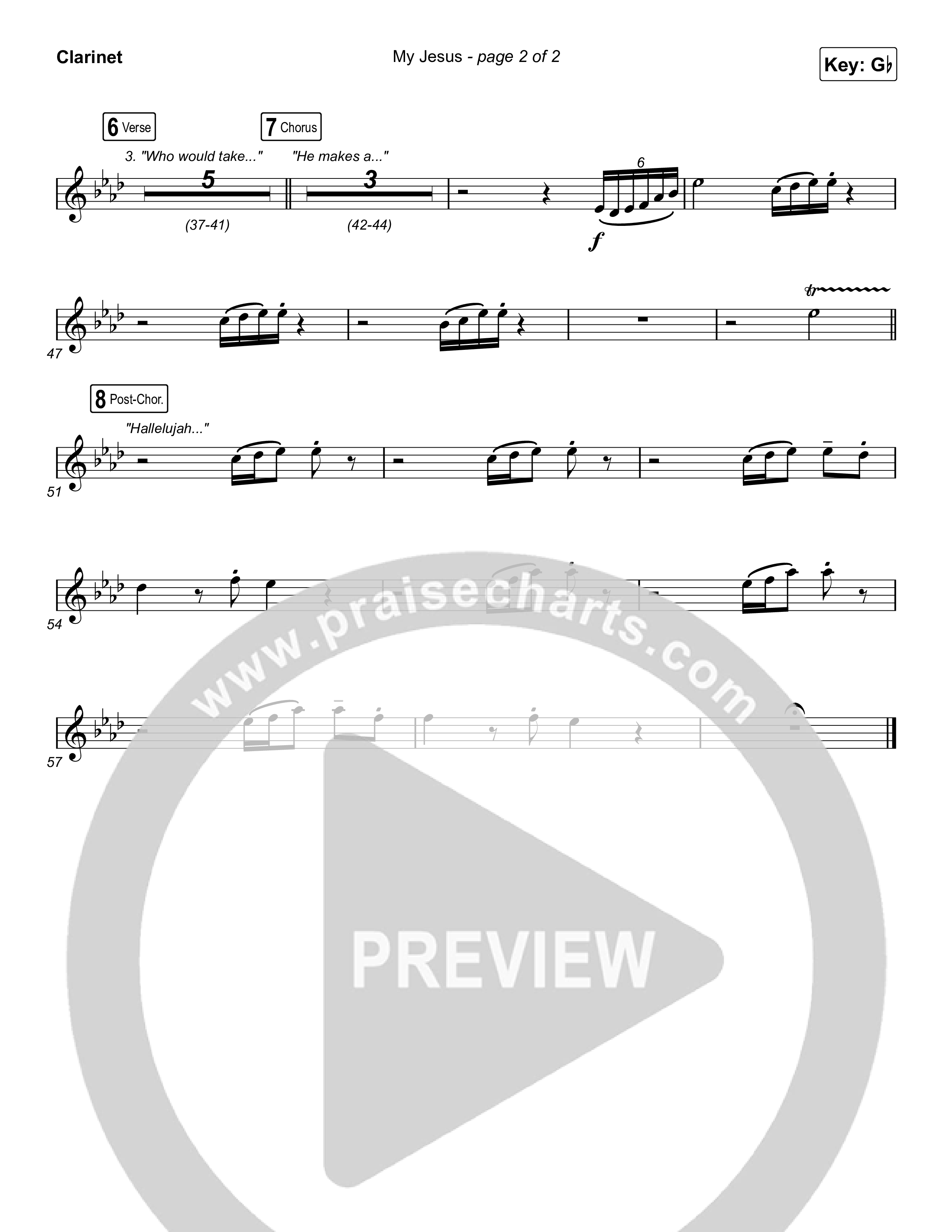 My Jesus (Choral Anthem SATB) Clarinet 1,2 (Anne Wilson / Arr. Luke Gambill)