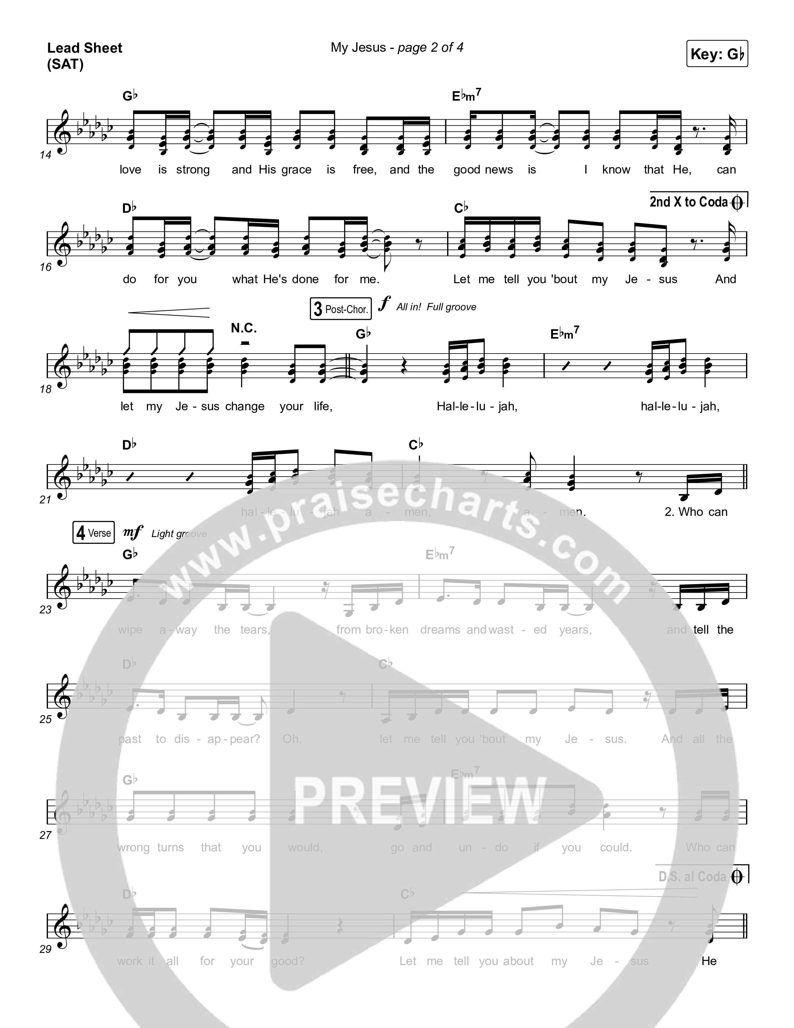 My Jesus (Choral Anthem SATB) Lead Sheet (SAT) (Anne Wilson / Arr. Luke Gambill)