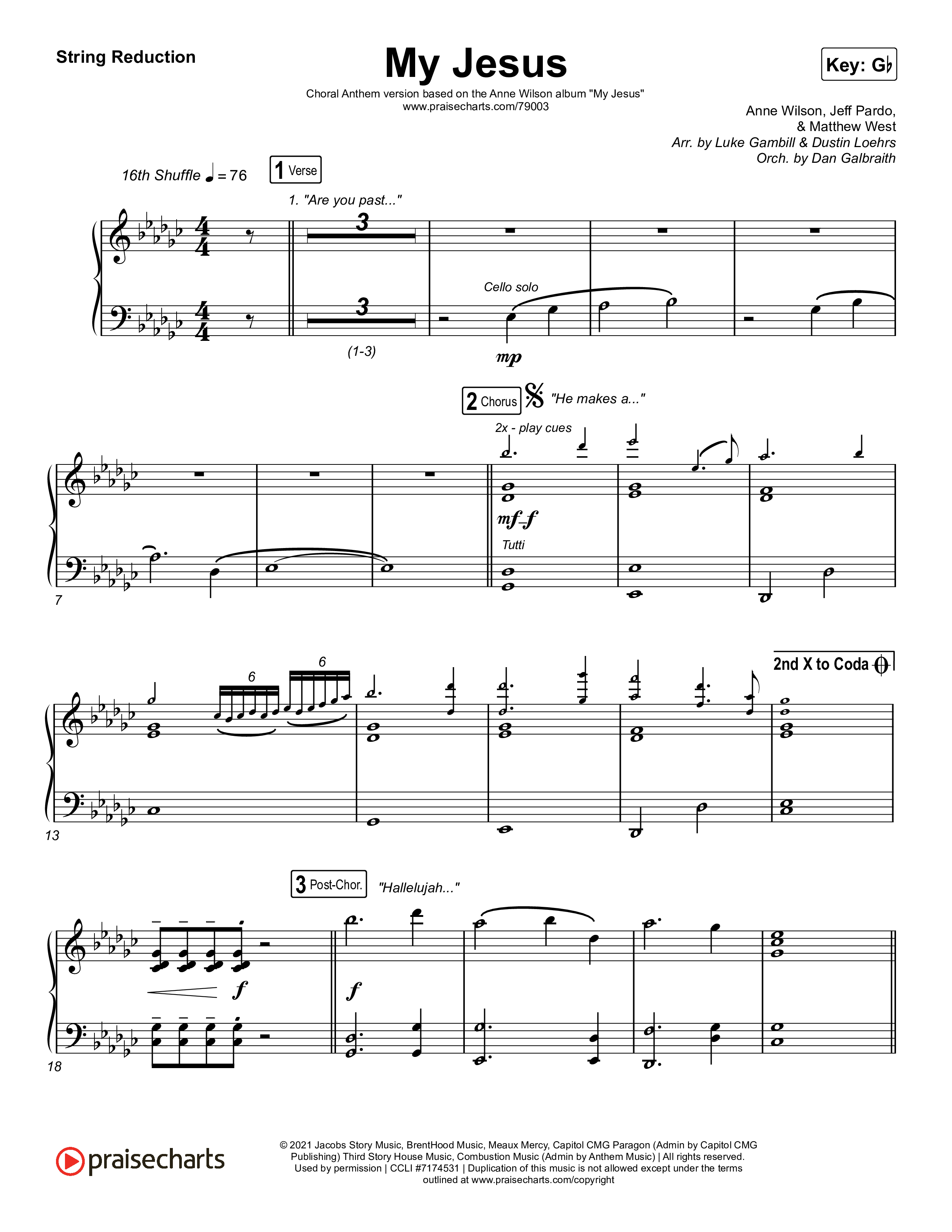 My Jesus (Choral Anthem SATB) String Reduction (Anne Wilson / Arr. Luke Gambill)
