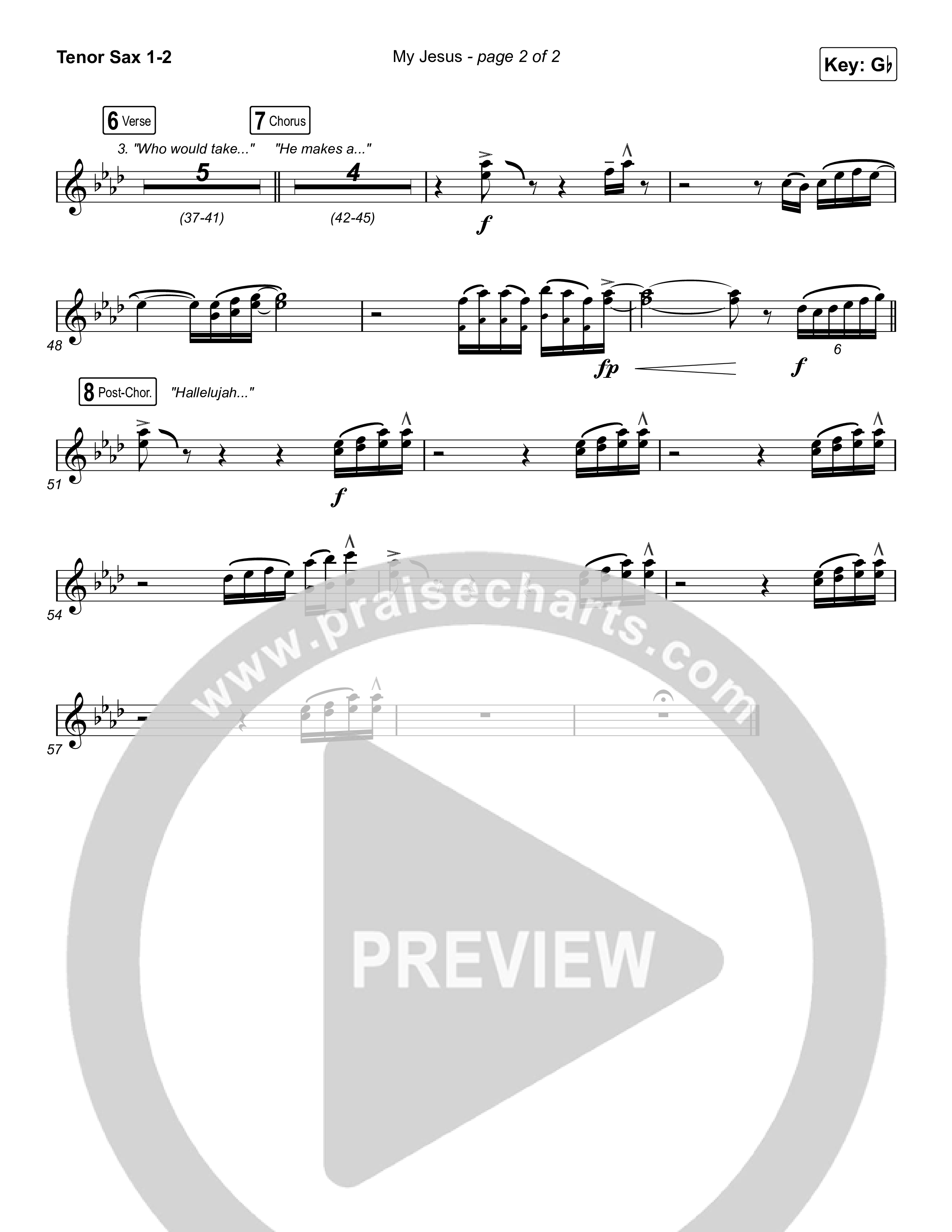 My Jesus (Choral Anthem SATB) Tenor Sax 1,2 (Anne Wilson / Arr. Luke Gambill)