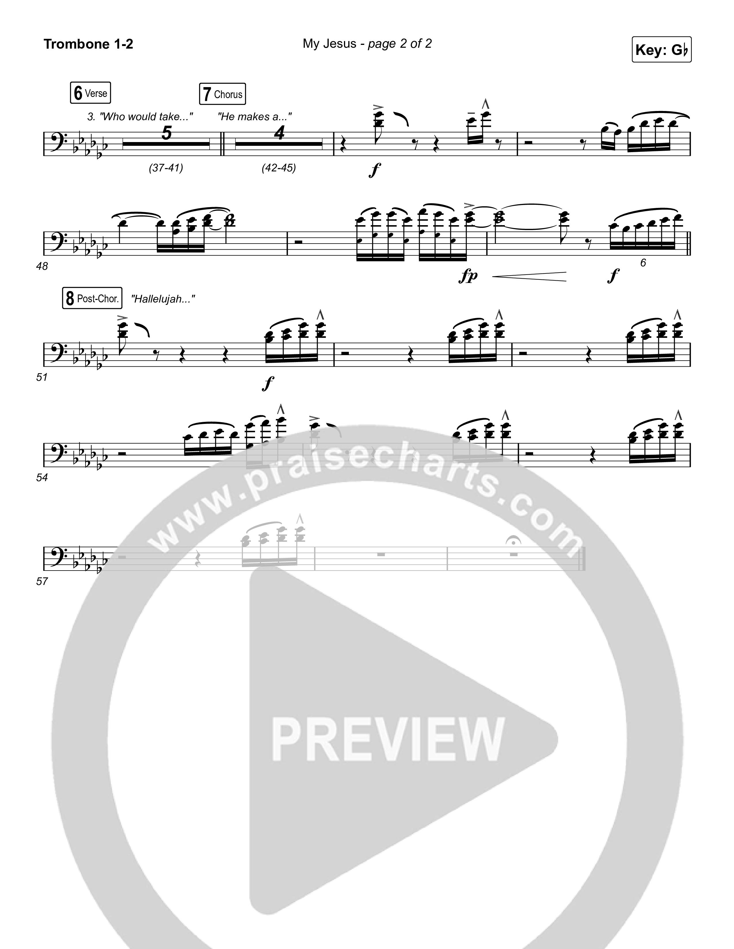 My Jesus (Choral Anthem SATB) Trombone 1,2 (Anne Wilson / Arr. Luke Gambill)