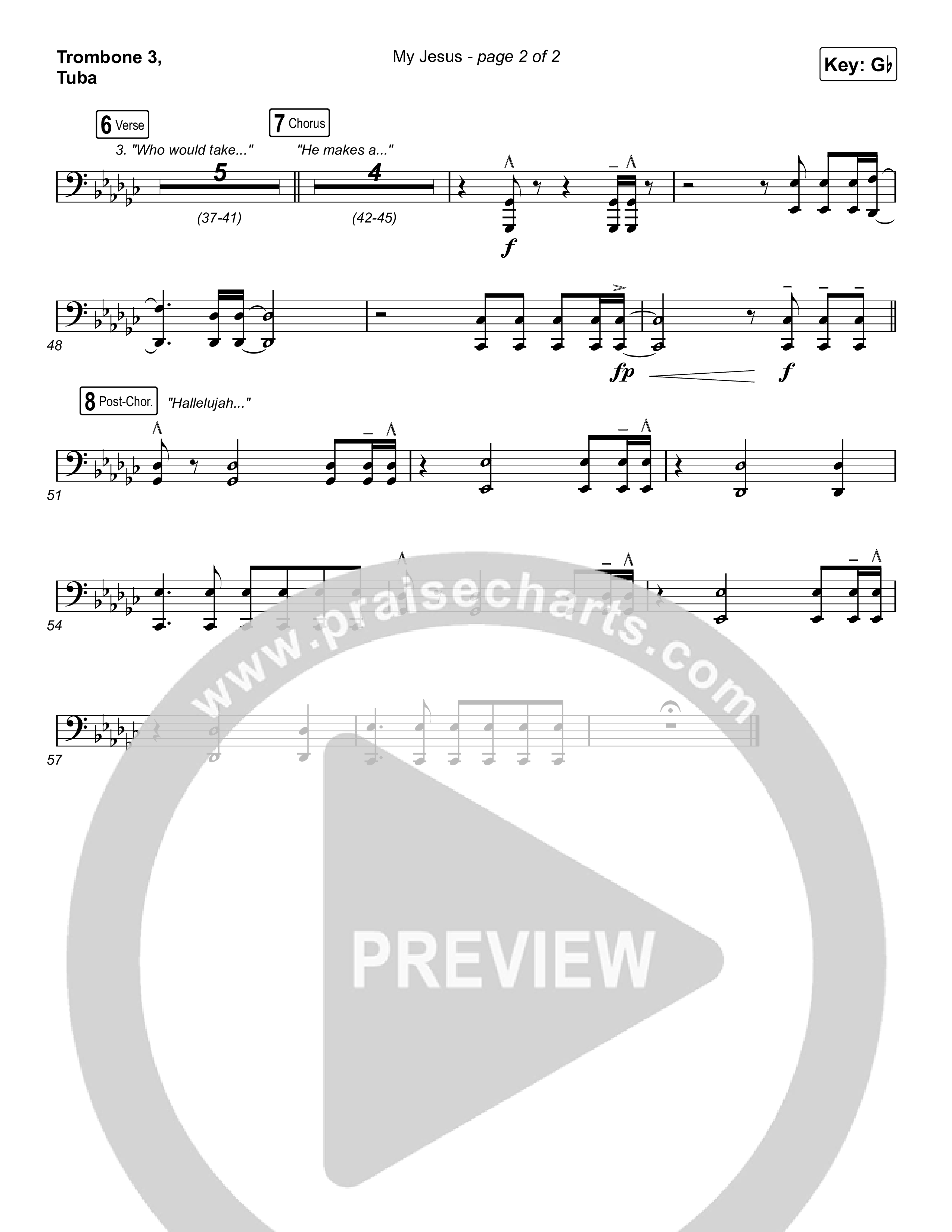 My Jesus (Choral Anthem SATB) Trombone 3/Tuba (Anne Wilson / Arr. Luke Gambill)