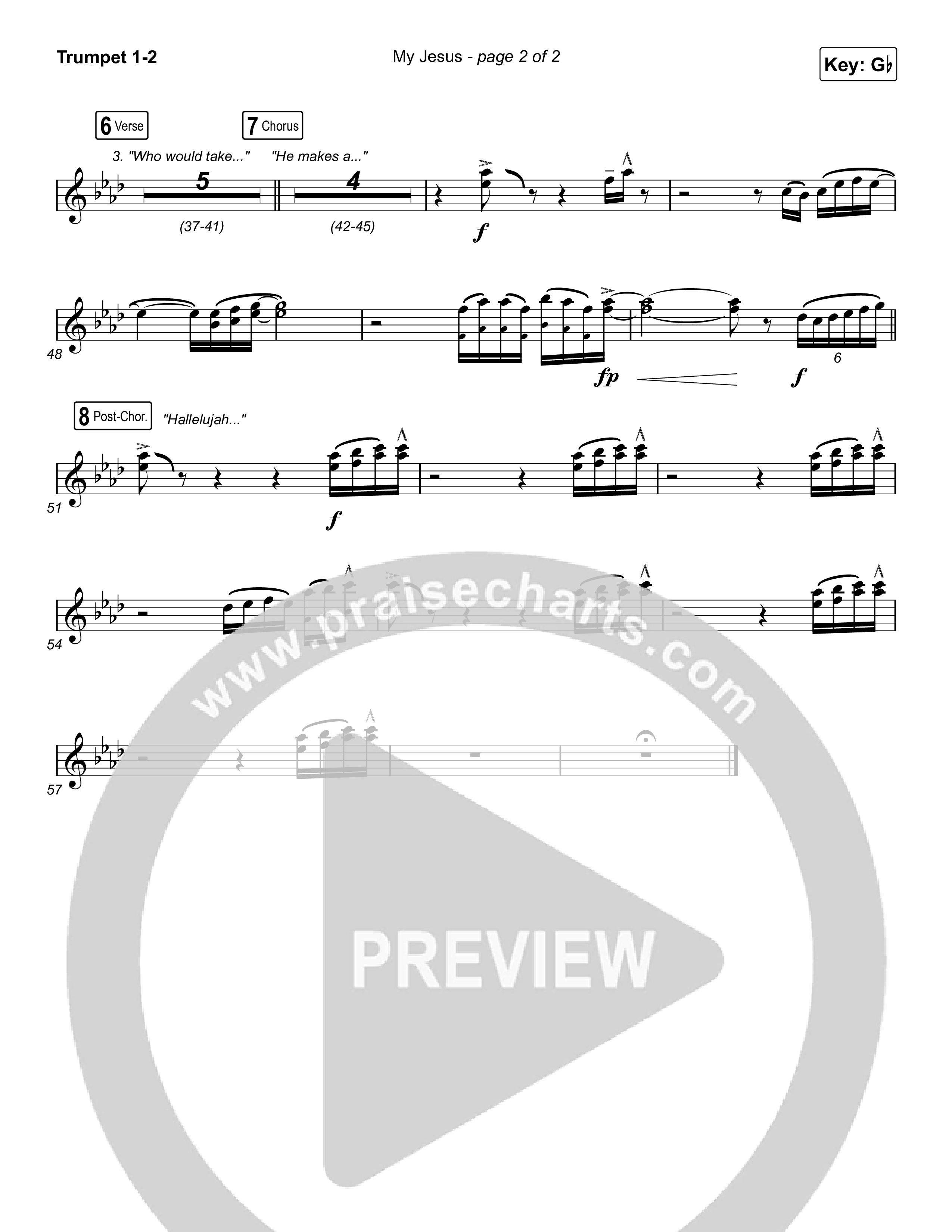 My Jesus (Choral Anthem SATB) Trumpet 1,2 (Anne Wilson / Arr. Luke Gambill)